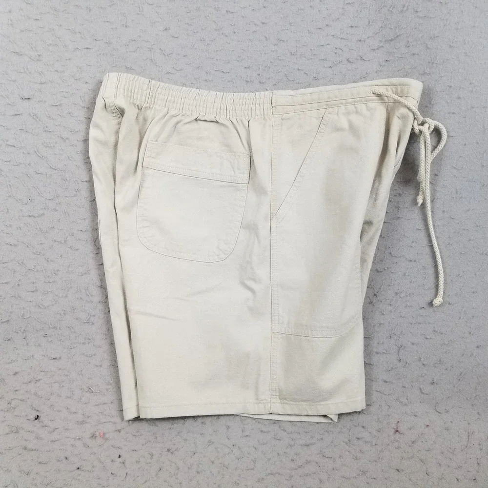 Weekender Shorts Mens 40 Beige Chino Cotton Elastic Waist 6 Inseam Casual Travel